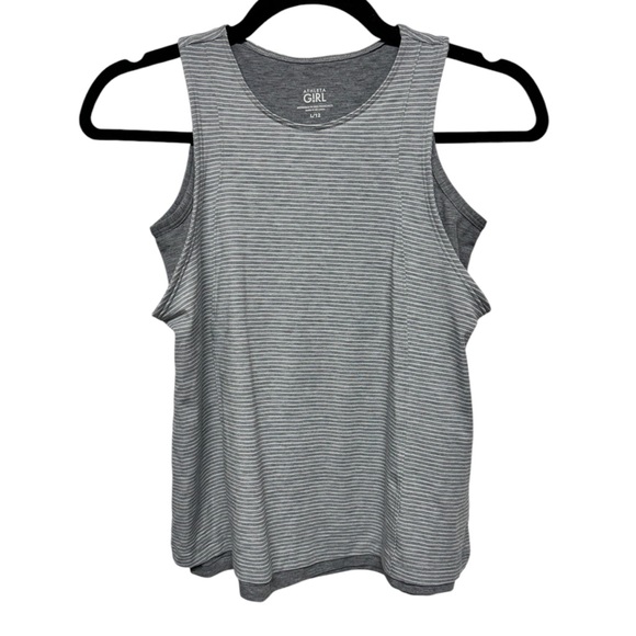 2/$20   Athleta Girl Striped Tank Top Gray Sleeveless Size L Casual Activewear - Picture 1 of 7